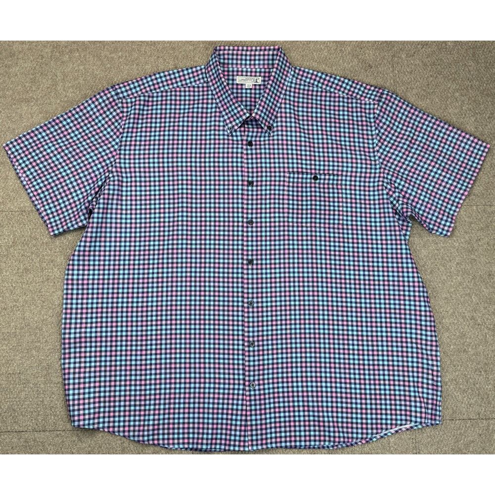 Westport Lifestyle Men's Button Down Short Sleeve‎ Check Pattern Shirt Size 3XB